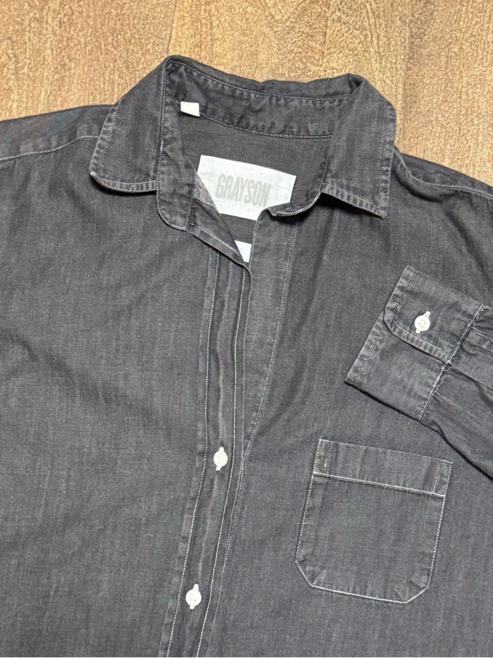 Grayson The Hero  Women’s Button Down Long Sleeve Blouse Gray Size 2 Small